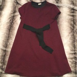 ZARA Red and black Houndstooth dress 11/12 NWOT